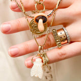 Apricot Shell Magic Mushroom Charm Charm Maura Green   