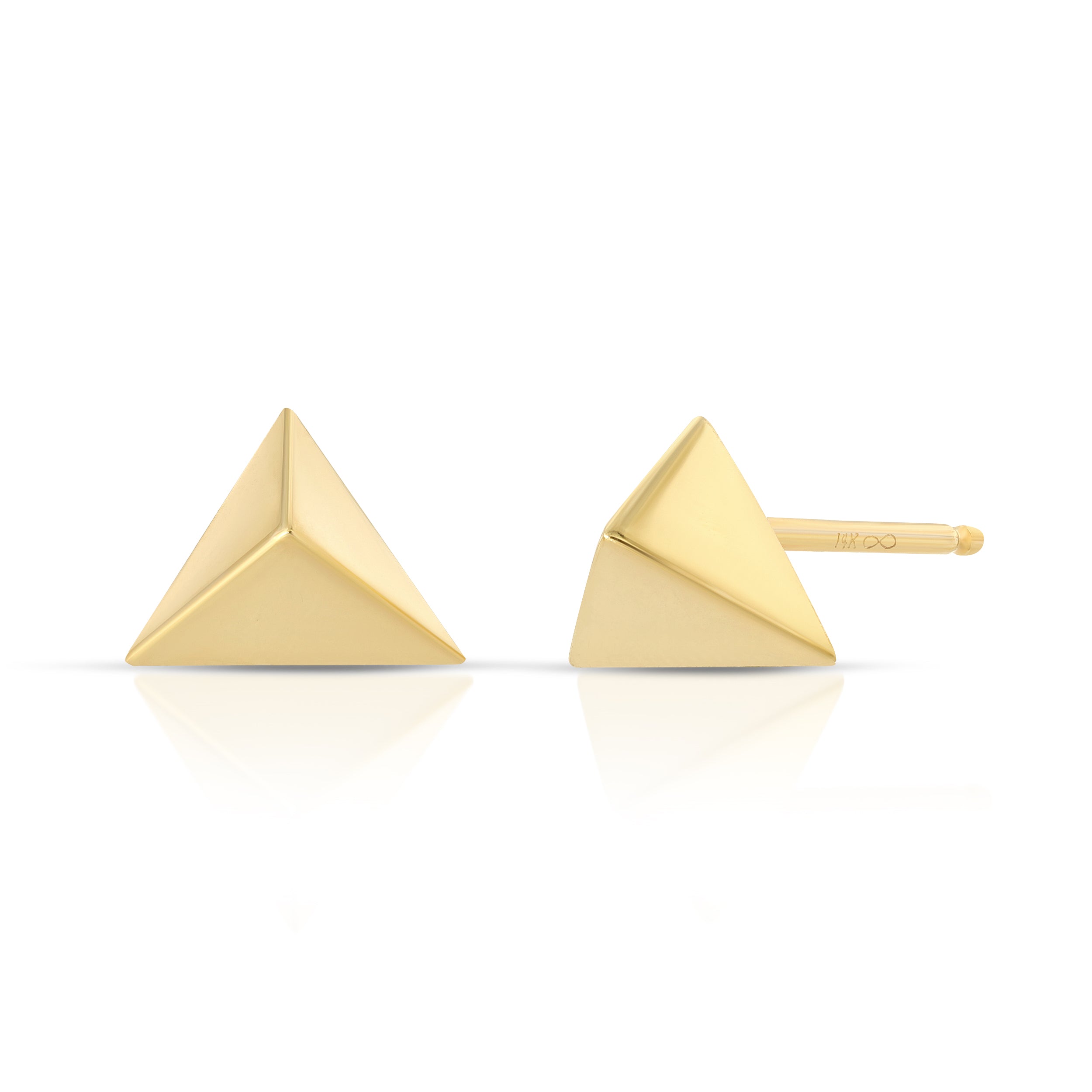 Trilogy Studs Stud Earrings MAE + LANG 14k Gold Pair Yellow Gold