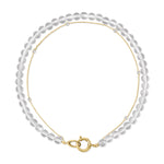 Clear Quartz and Topaz Strand Choker Choker Necklace MAE + LANG 14k Gold