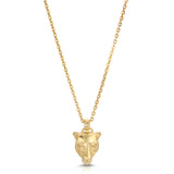 Lioness Charm Necklace, Sterling Silver Pendant Necklace MAE + LANG 16 inch Rolo Chain Yellow Gold
