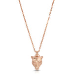 Lioness Charm Necklace, Sterling Silver Pendant Necklace MAE + LANG 16 inch Rolo Chain Rose gold