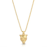 Lioness Charm Necklace, Sterling Silver Pendant Necklace MAE + LANG 16 inch Ball Chain Yellow Gold