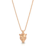 Lioness Charm Necklace with Diamond Eyes, Sterling Silver Charm Necklace MAE + LANG Rose gold 16 inch