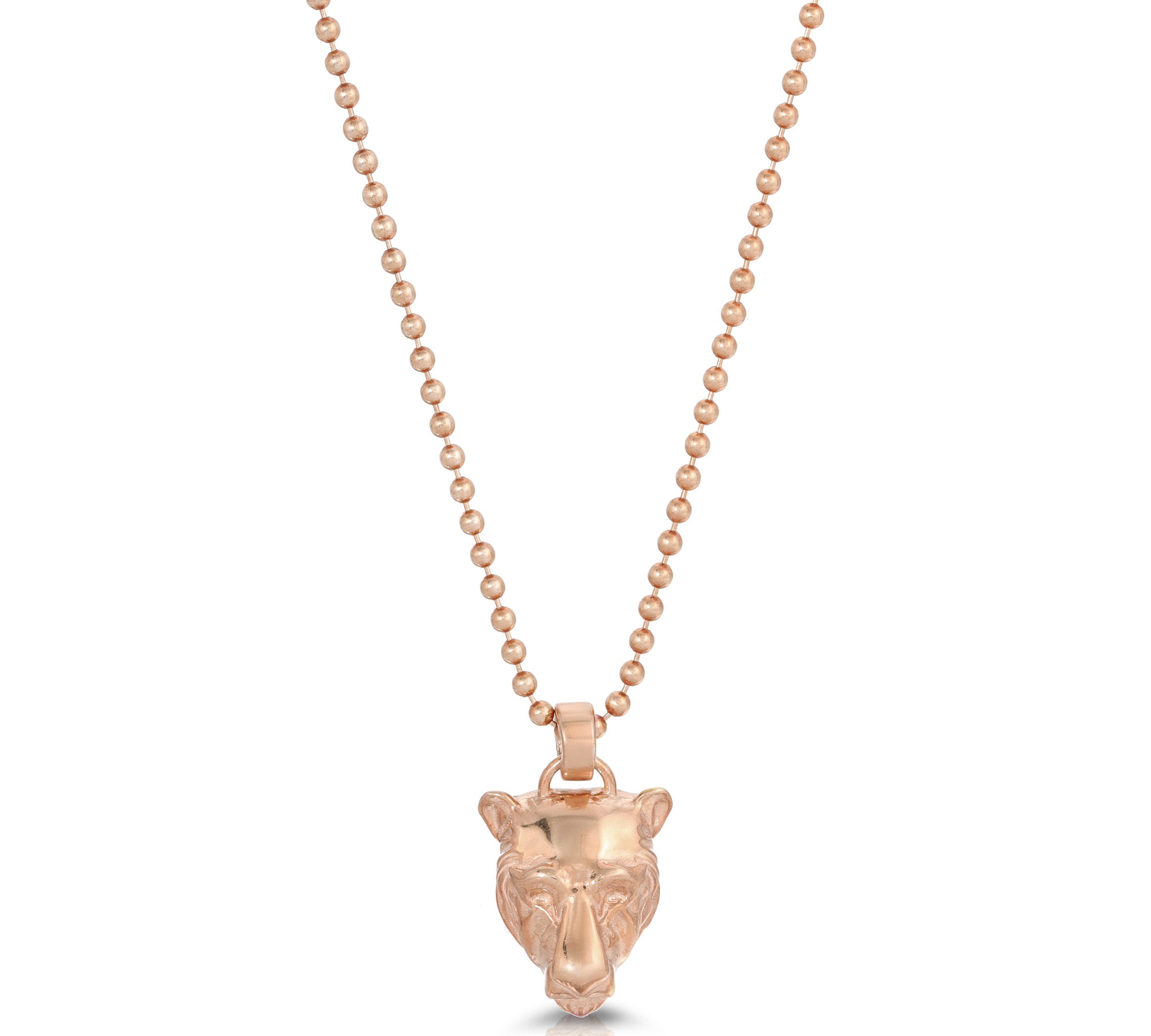 Lioness Charm Necklace, Sterling Silver Pendant Necklace MAE + LANG 16 inch Ball Chain Rose gold