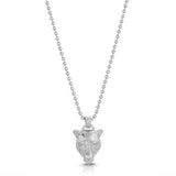 Lioness Charm Necklace, Sterling Silver Pendant Necklace MAE + LANG 16 inch Ball Chain White Gold