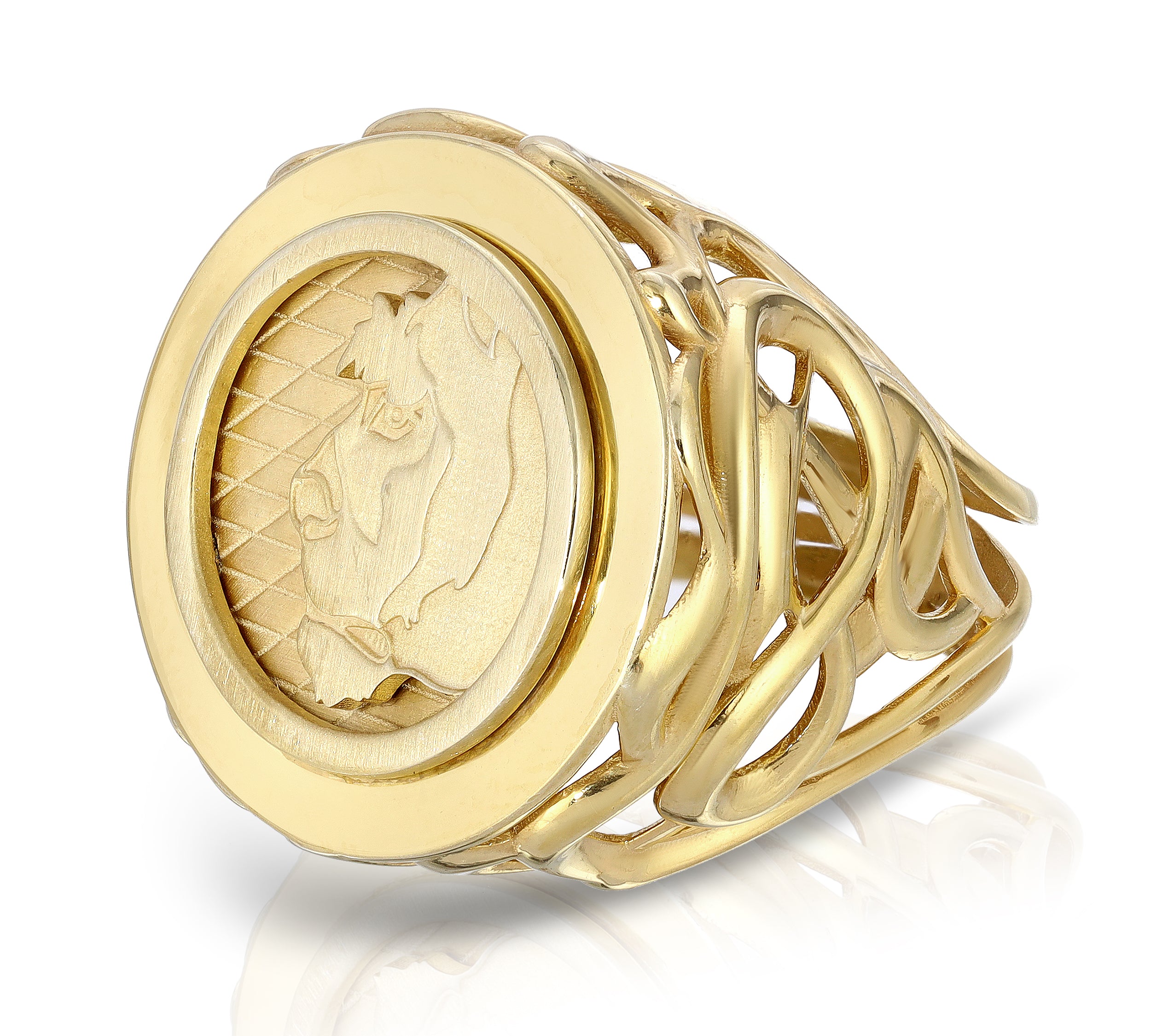 Lioness Coin Statement Ring Statement Ring MAE + LANG 14k Gold Yellow Gold 6