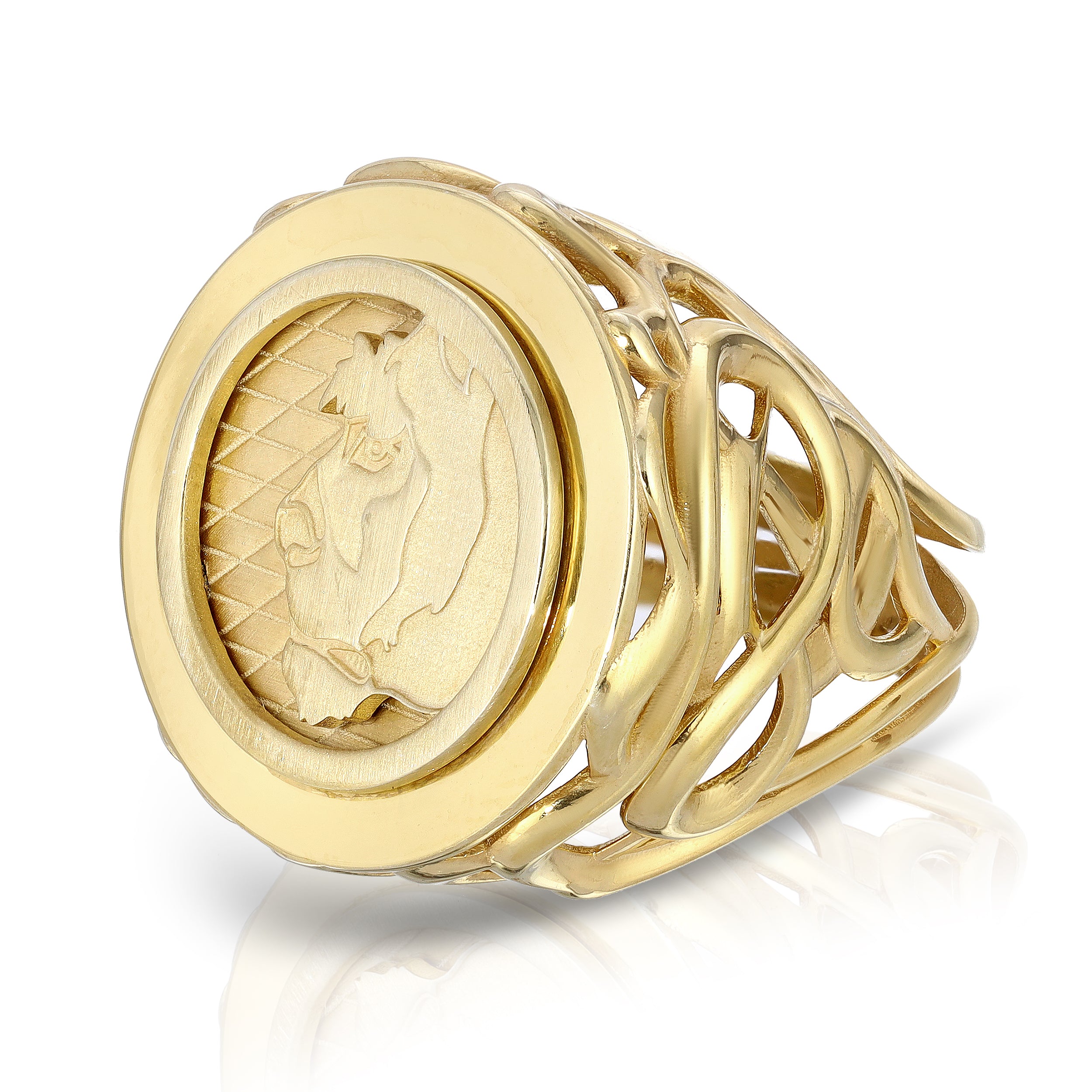 Lioness Coin Statement Ring Statement Ring MAE + LANG 14k Gold Yellow Gold 6