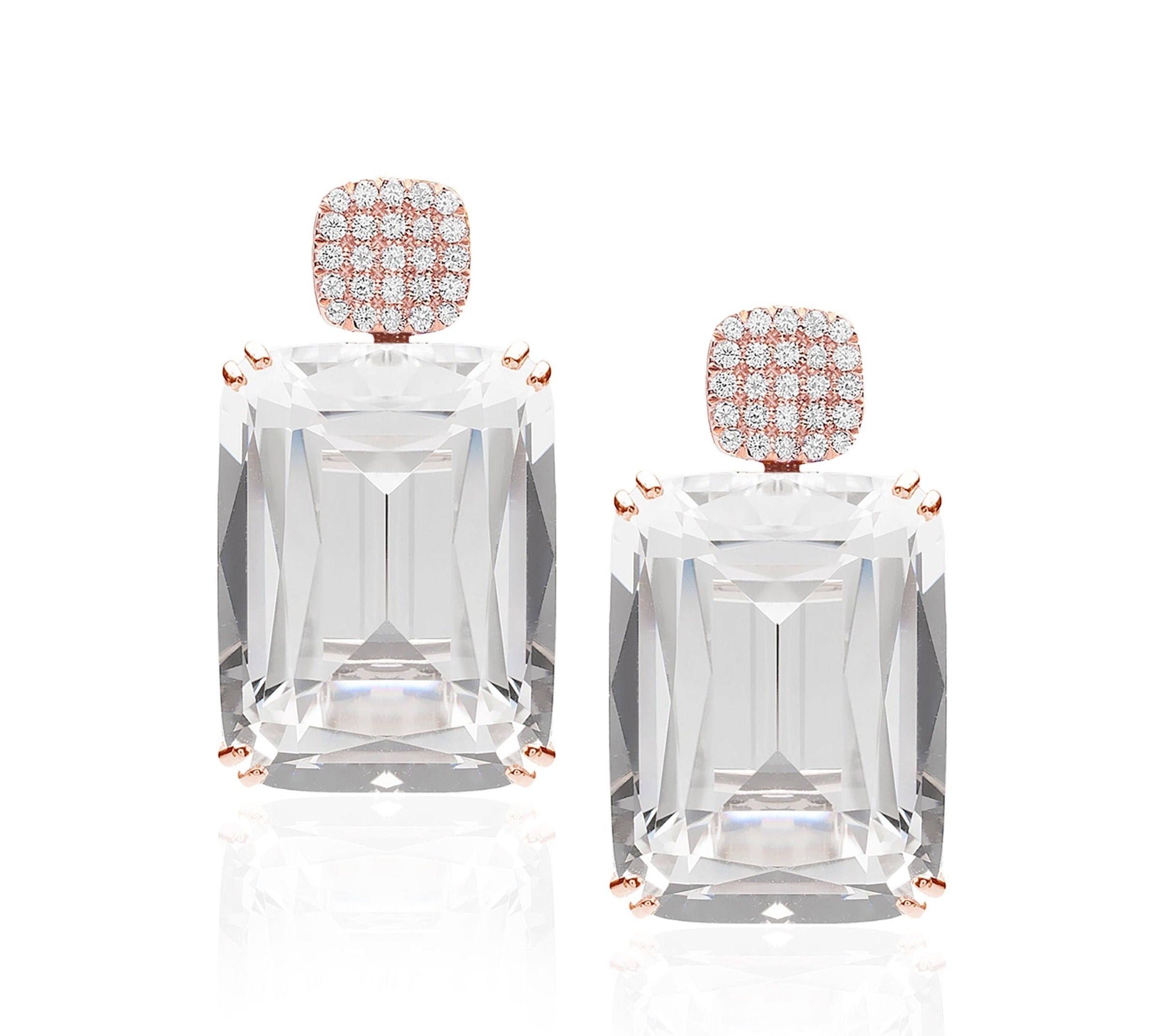 Pave Top Drop Earrings Drop Earrings Goshwara Rock Crystal RG