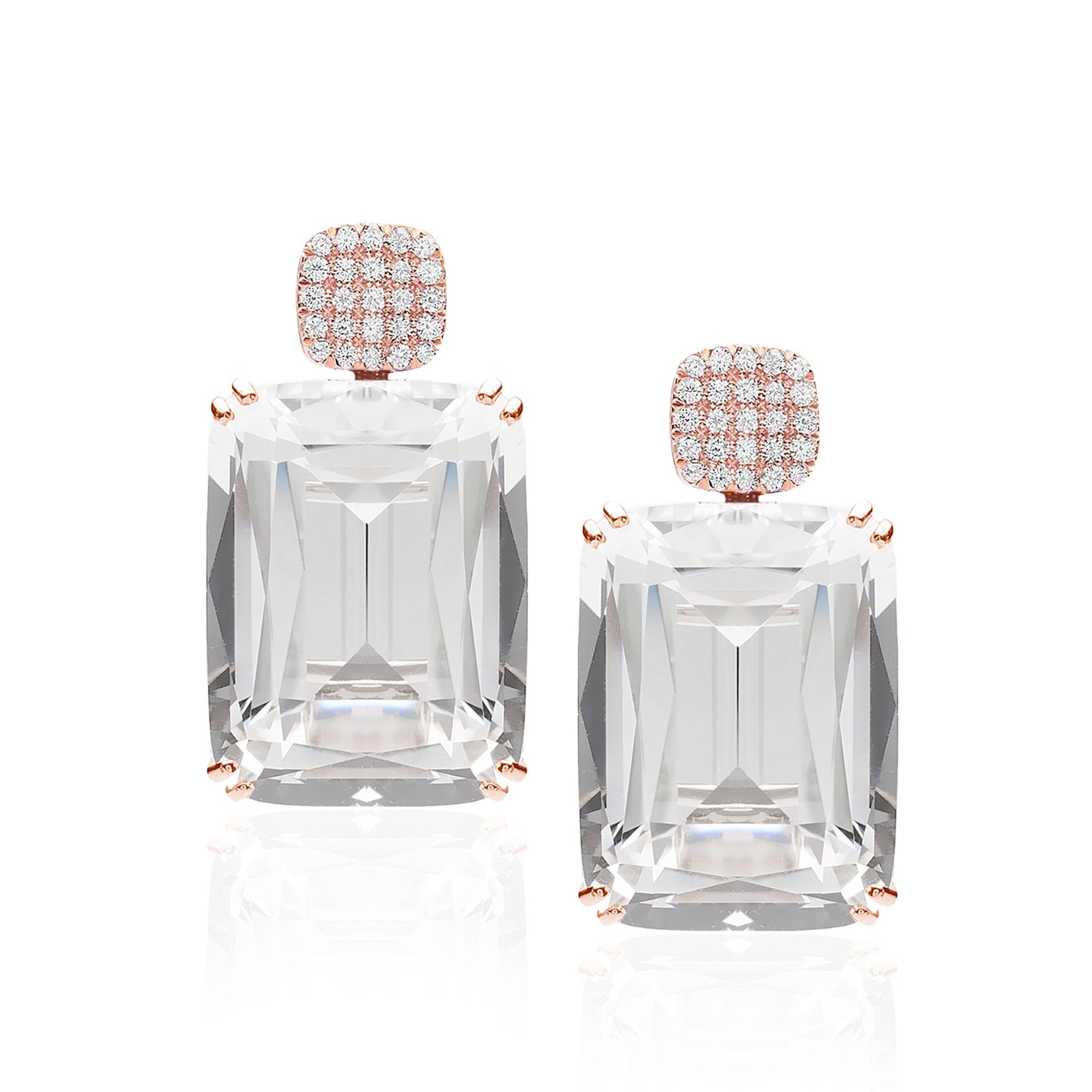 Pave Top Drop Earrings Drop Earrings Goshwara Rock Crystal RG