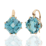Hexa Leverback Earrings Drop Earrings Goshwara Blue Topaz YGold