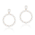 Faceted Oval Quartz Hoop Earrings Statement Earrings Goshwara