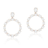 Faceted Oval Quartz Hoop Earrings Statement Earrings Goshwara