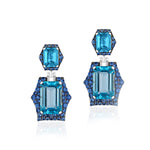 Topaz Sapphire Drop Earrings Statement Earrings Goshwara