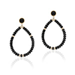 Onyx Diamond Rondelle Earrings Statement Earrings Goshwara
