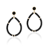 Onyx Diamond Rondelle Earrings Statement Earrings Goshwara