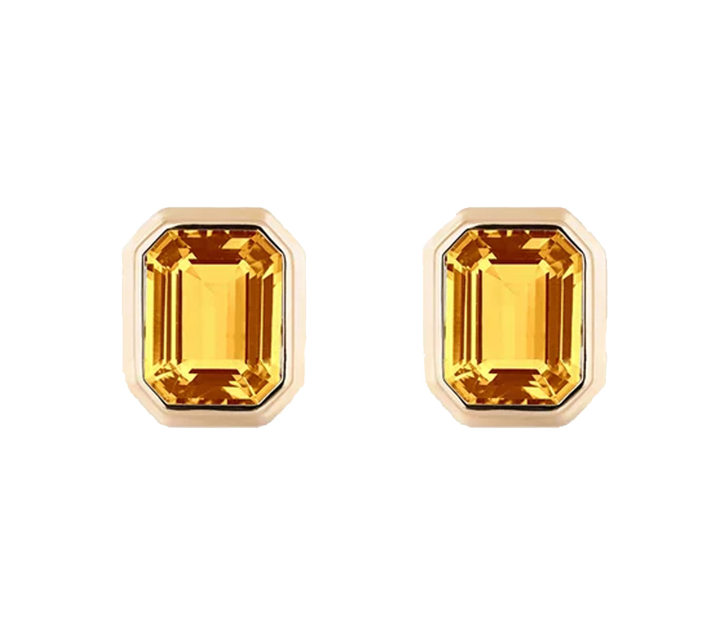Emerald-Cut Stud Earrings Studs Goshwara Citrine