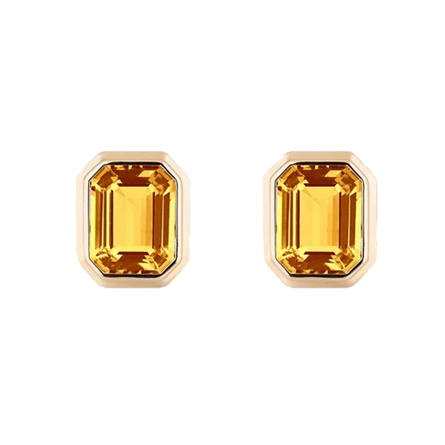 Emerald-Cut Stud Earrings Studs Goshwara Citrine