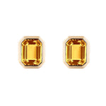 Emerald-Cut Stud Earrings Studs Goshwara Citrine