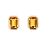 Emerald-Cut Stud Earrings Studs Goshwara Citrine