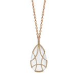 Tear Drop Cage Pendant with Diamonds Pendant Necklace Goshwara