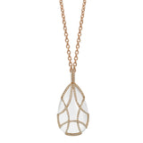 Tear Drop Cage Pendant with Diamonds Pendant Necklace Goshwara