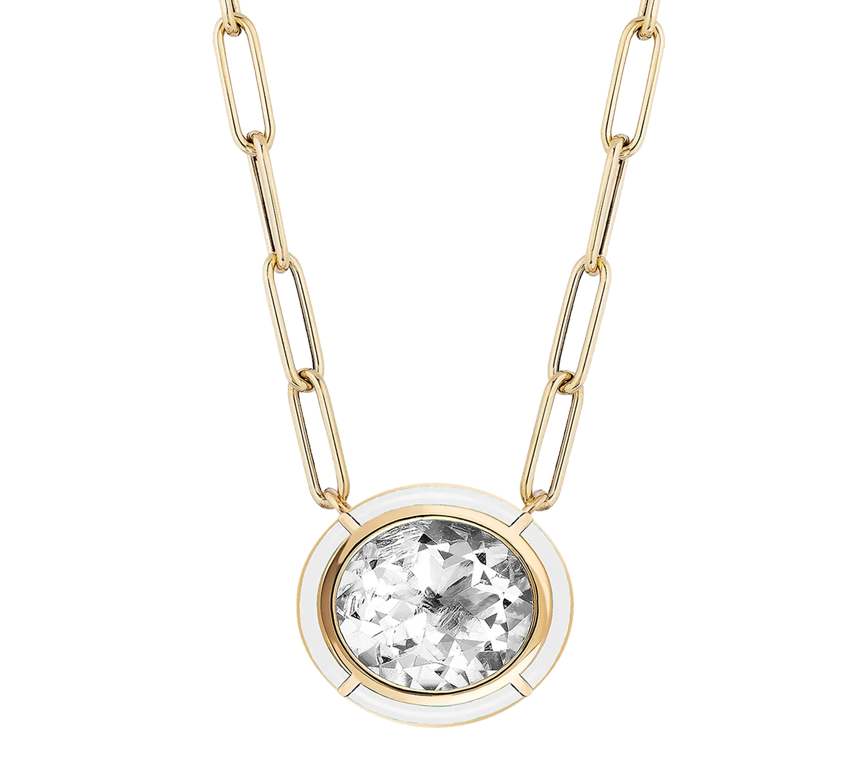 Oval Pendant Necklace with Inlay Pendant Necklace Goshwara