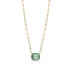 Emerald-Cut Pendant with Inlay Pendant Necklace Goshwara