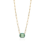 Emerald-Cut Pendant with Inlay Pendant Necklace Goshwara