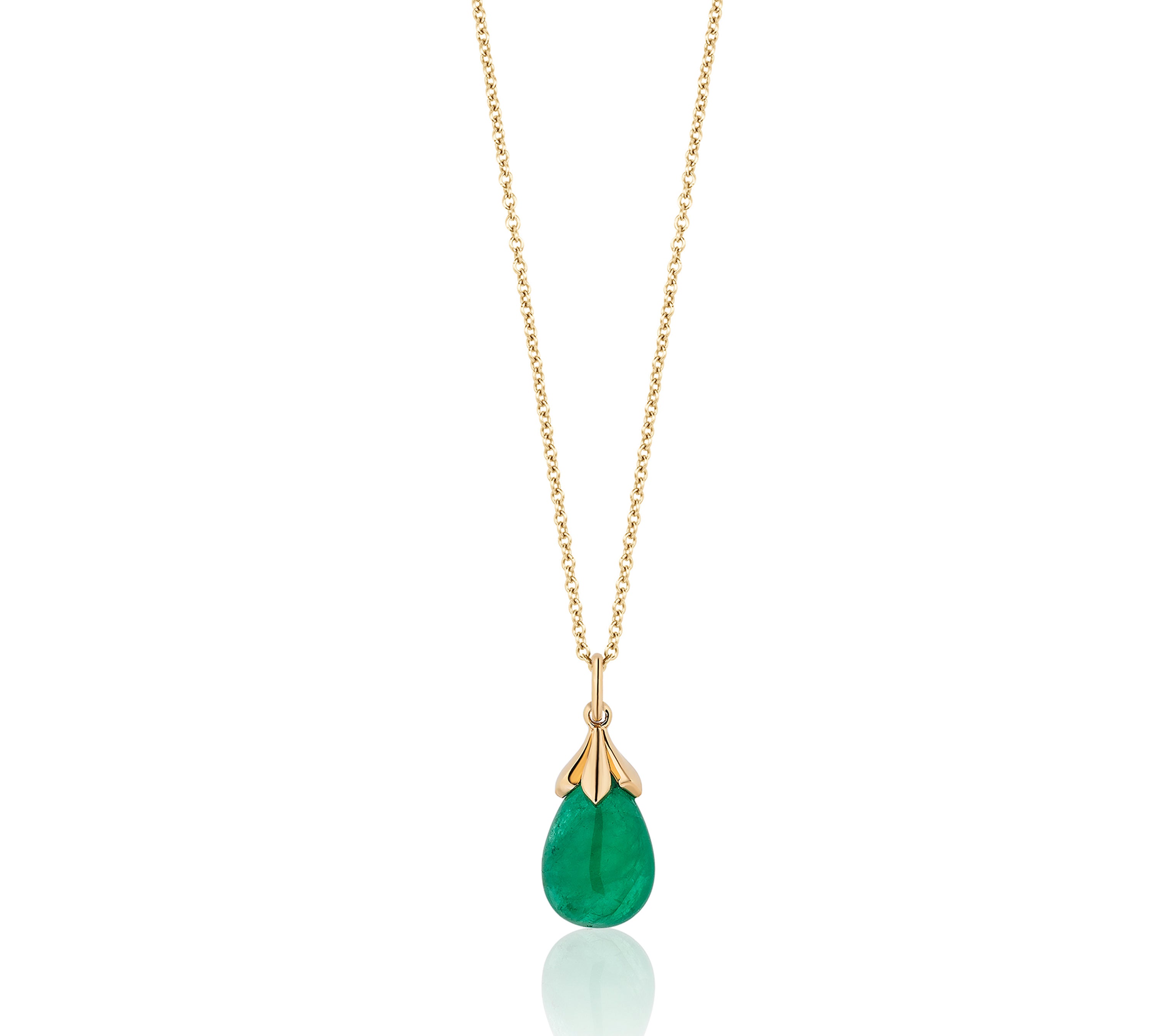 Emerald Cab Tulip Pendant Necklace Pendant Necklace Goshwara