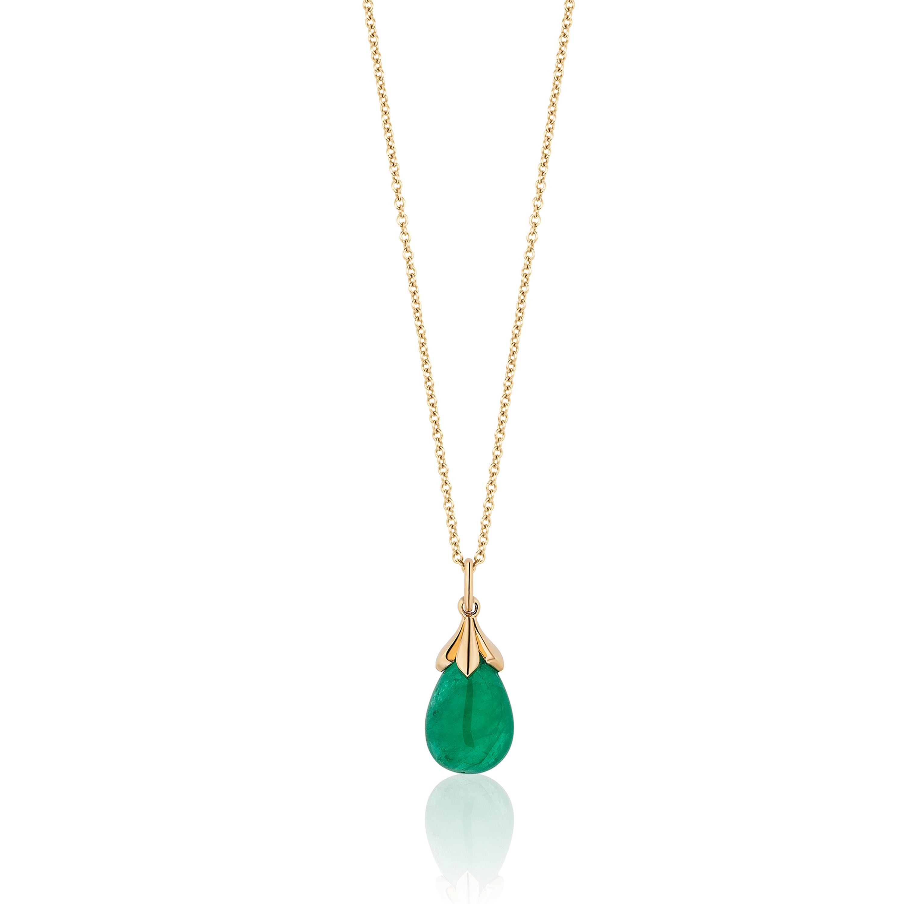 Emerald Cab Tulip Pendant Necklace Pendant Necklace Goshwara