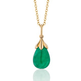Emerald Cab Tulip Pendant Necklace Pendant Necklace Goshwara