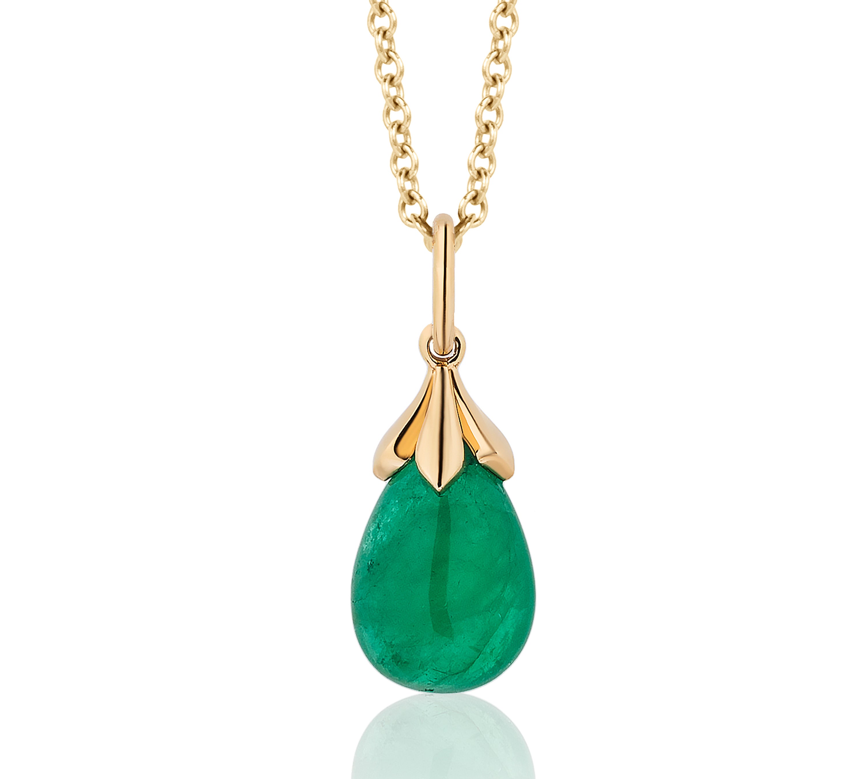Emerald Cab Tulip Pendant Necklace Pendant Necklace Goshwara