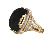 High Dome Cabochon Ring with Diamonds Statement Ring Goshwara