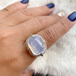 Moon Quartz Cushion Cabochon Ring Cocktail Ring Goshwara