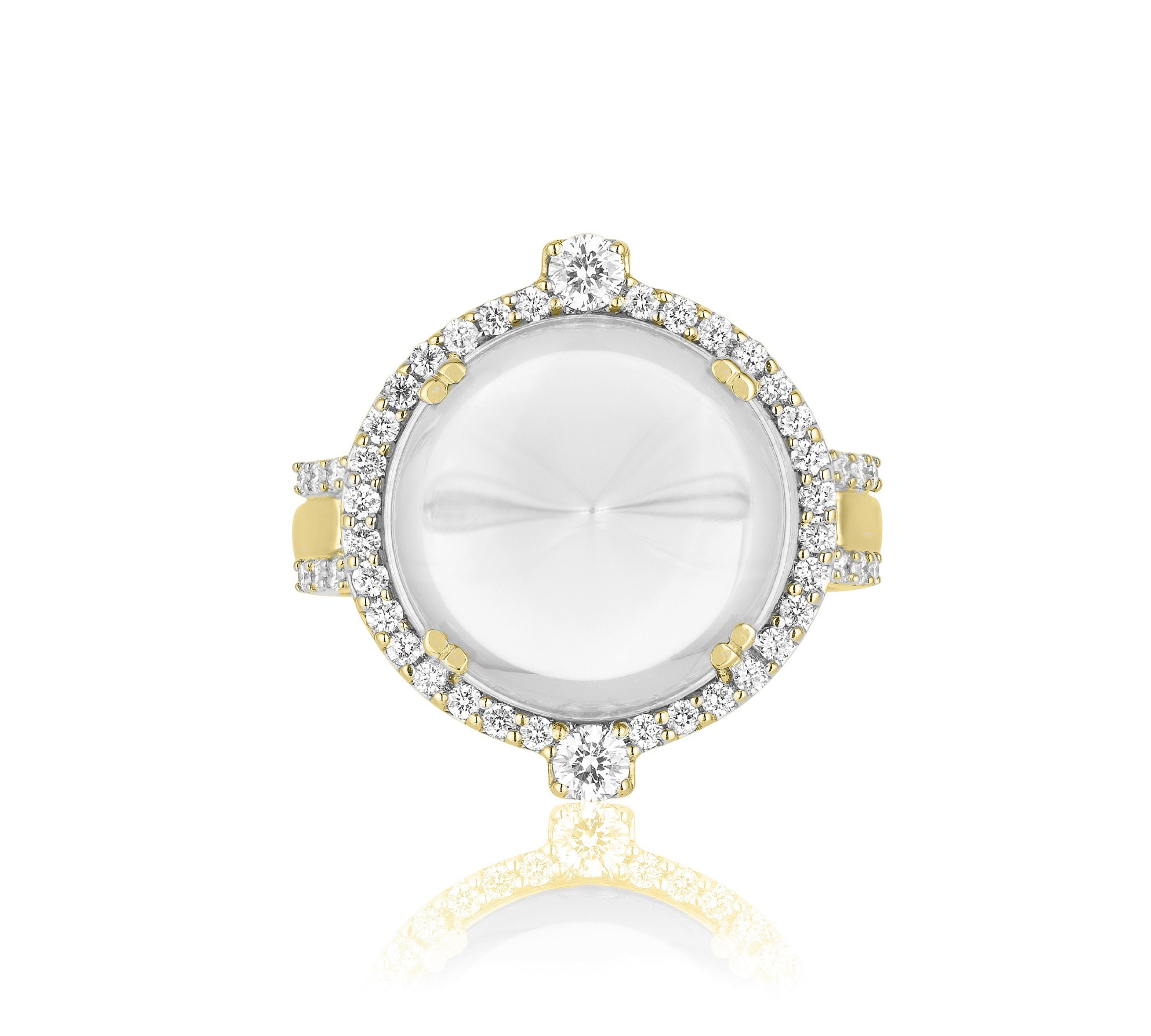 Sugar Loaf Ring with Diamonds Cocktail Ring Goshwara