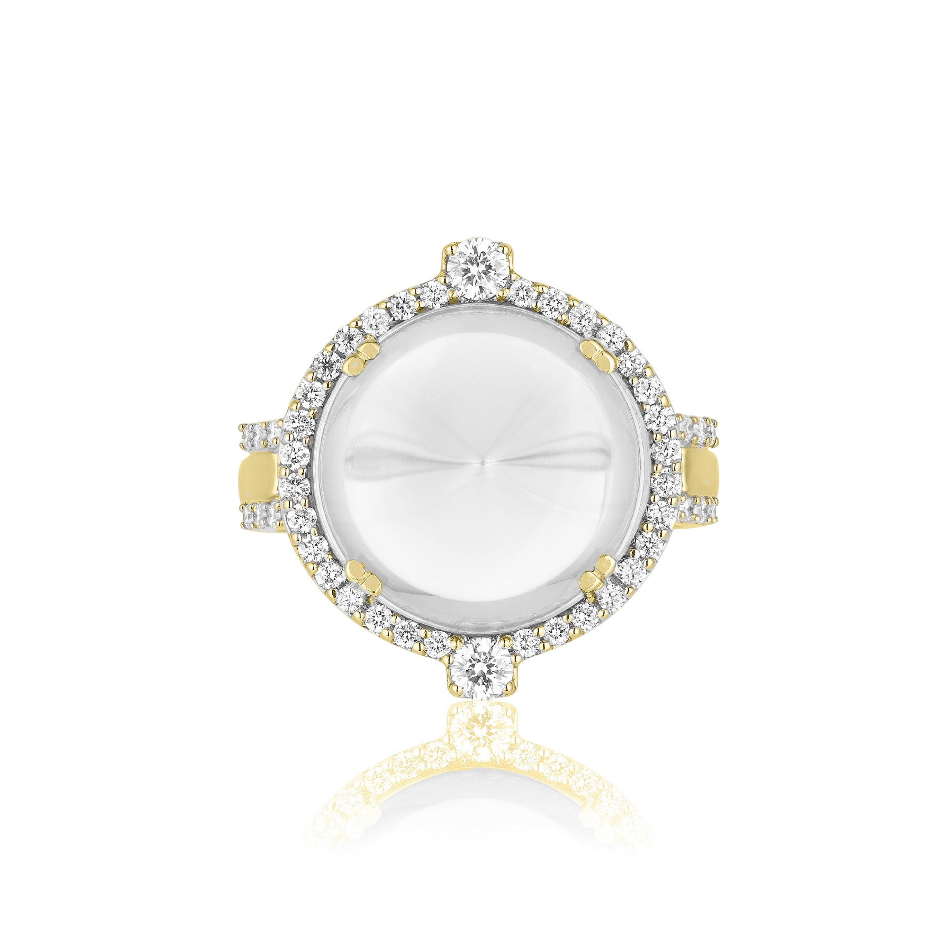 Sugar Loaf Ring with Diamonds Cocktail Ring Goshwara