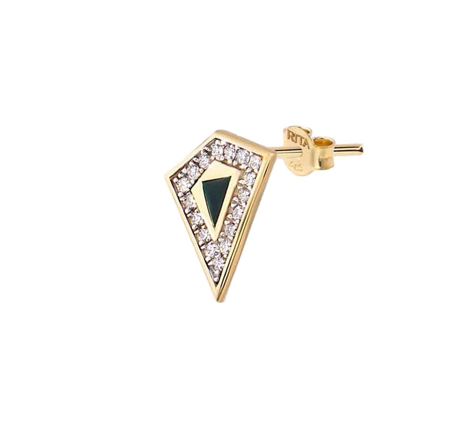 Malachite Origami Earring Stud Earrings RITA Fine Jewelry Single