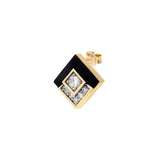 Cubic Diamond Enamel Earring Stud Earrings RITA Fine Jewelry Single