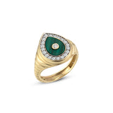 Diamond Drop Malachite Ring Ring RITA Fine Jewelry
