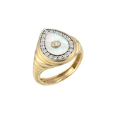 Diamond Drop Pearl Ring Ring RITA Fine Jewelry