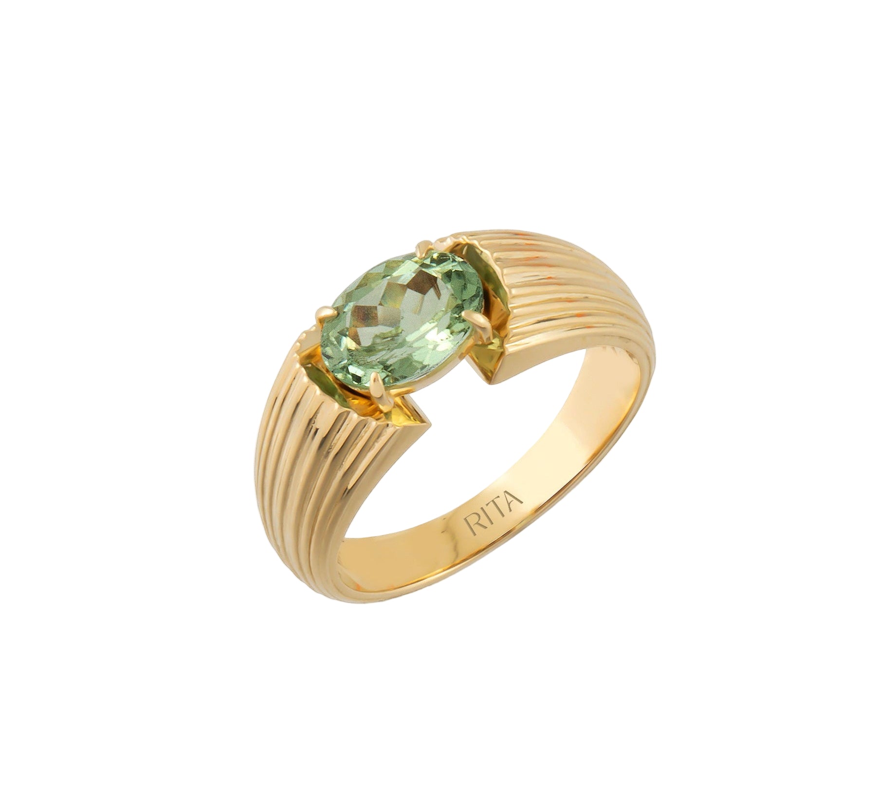 Gemstone Heirloom Ring Ring RITA Fine Jewelry Green Tourmaline 6.5