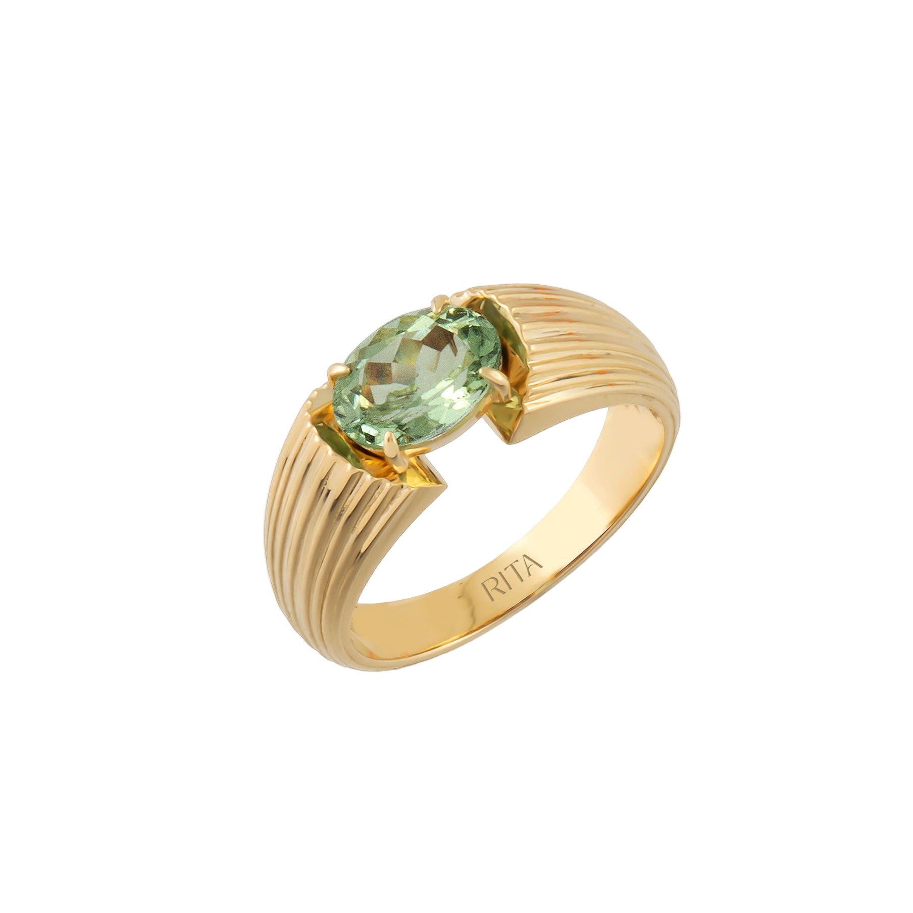 Gemstone Heirloom Ring Ring RITA Fine Jewelry Green Tourmaline 6.5