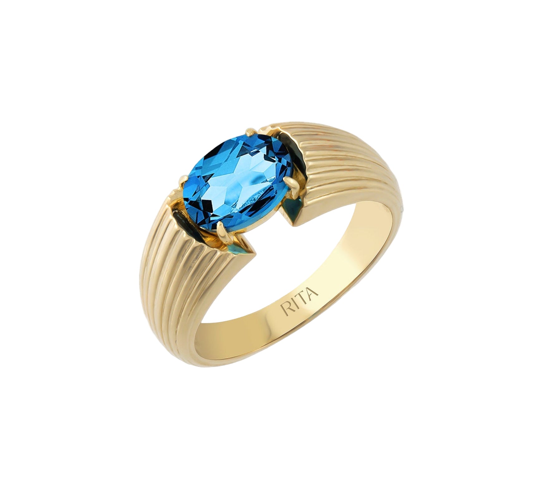 London Blue Gemstone Heirloom Ring Ring RITA Fine Jewelry