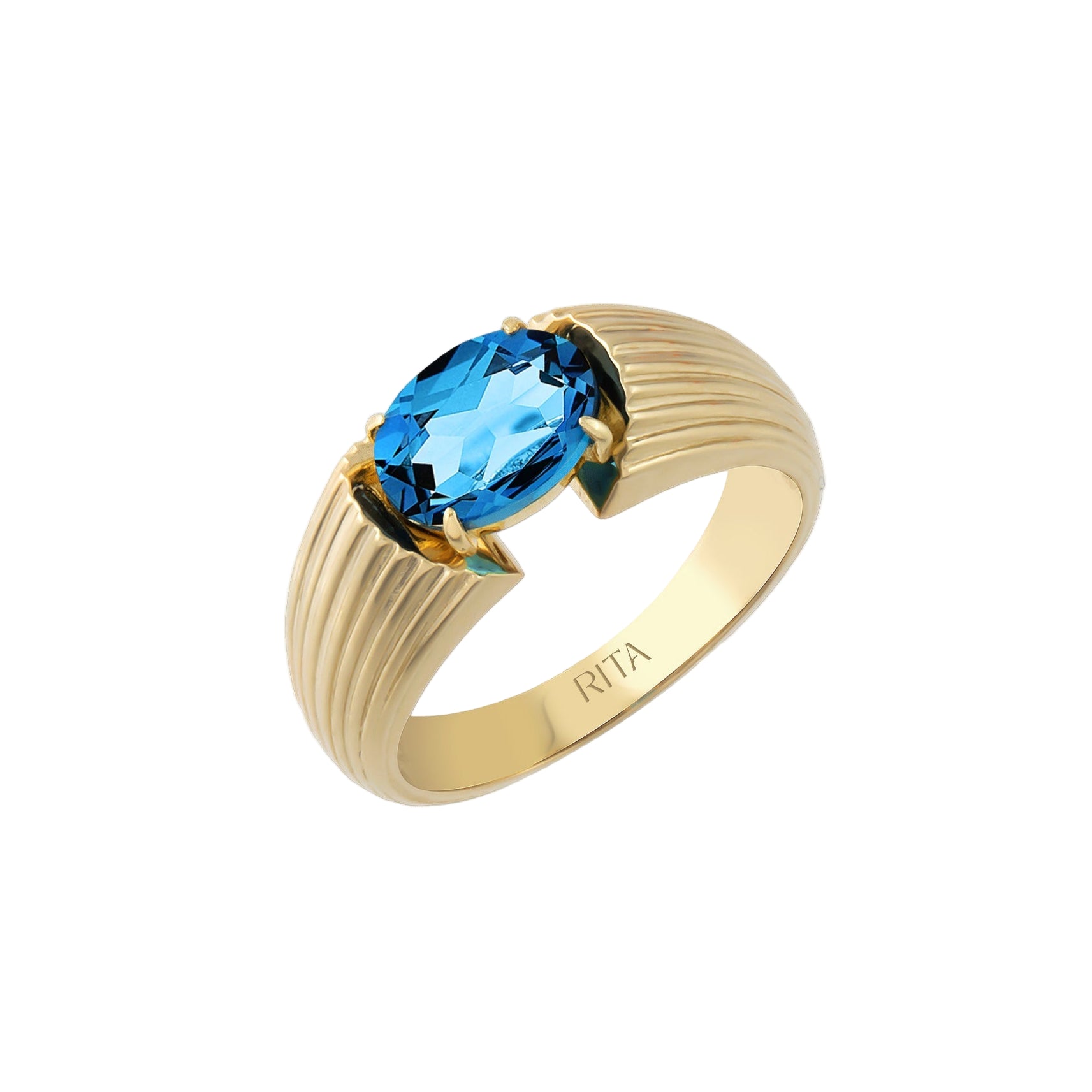 London Blue Gemstone Heirloom Ring Ring RITA Fine Jewelry