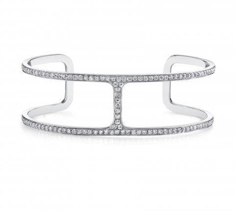 Diamond T-Cuff, Small Cuff Bracelet Karma El-Khalil White Gold  