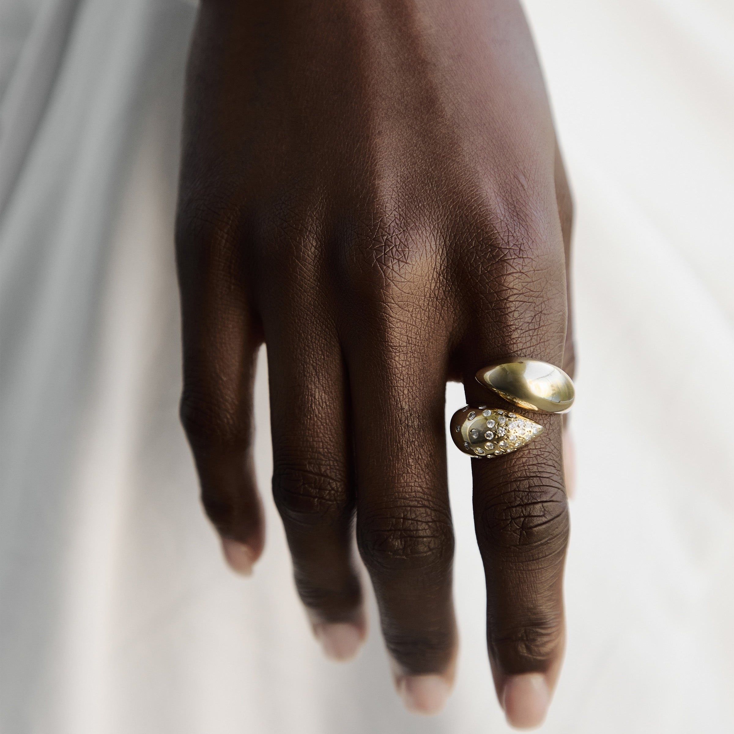 Claw Ring with Sprinkled Diamonds Statement Ring MAE + LANG
