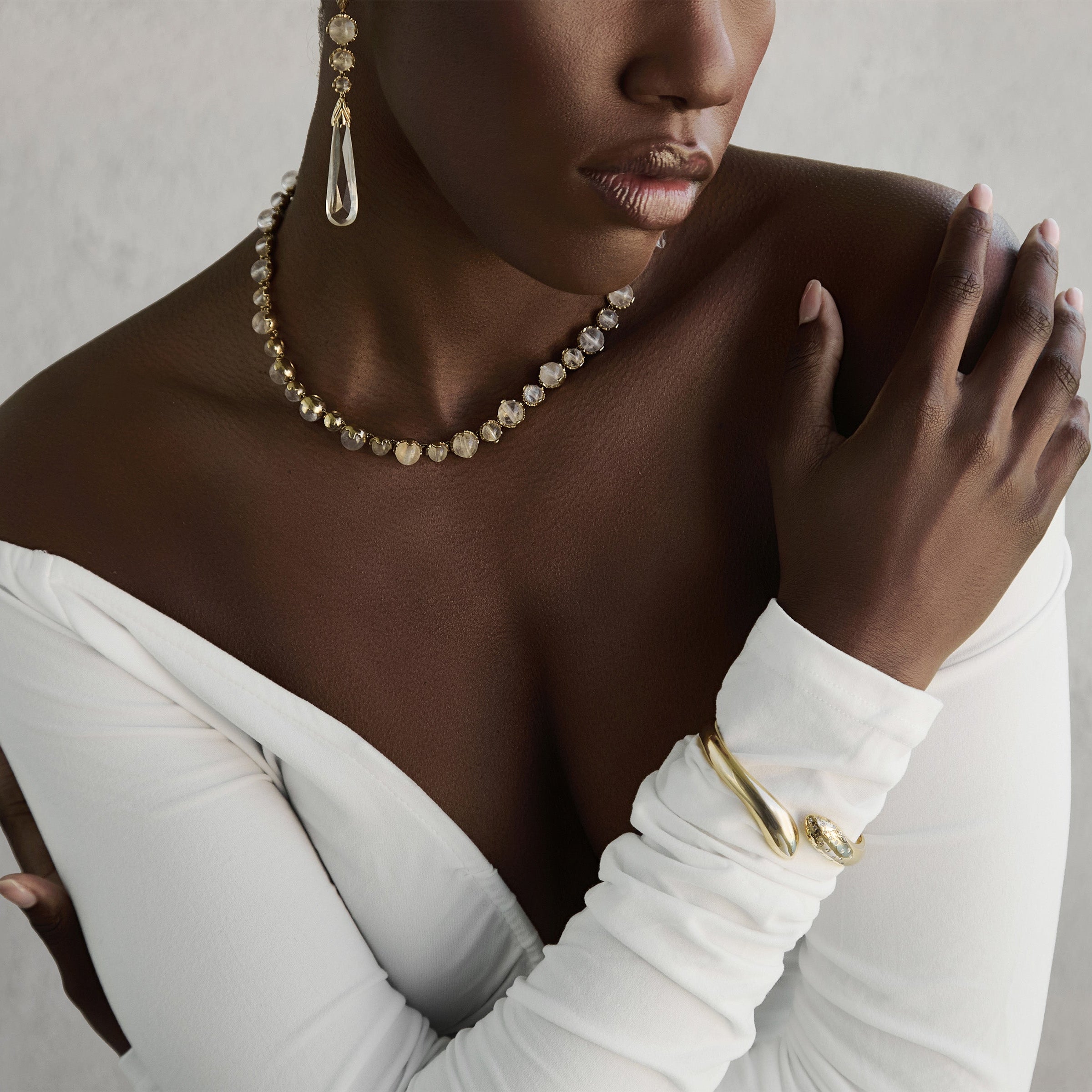 Quartz Dew Drop Tennis Necklace Tennis Necklace MAE + LANG