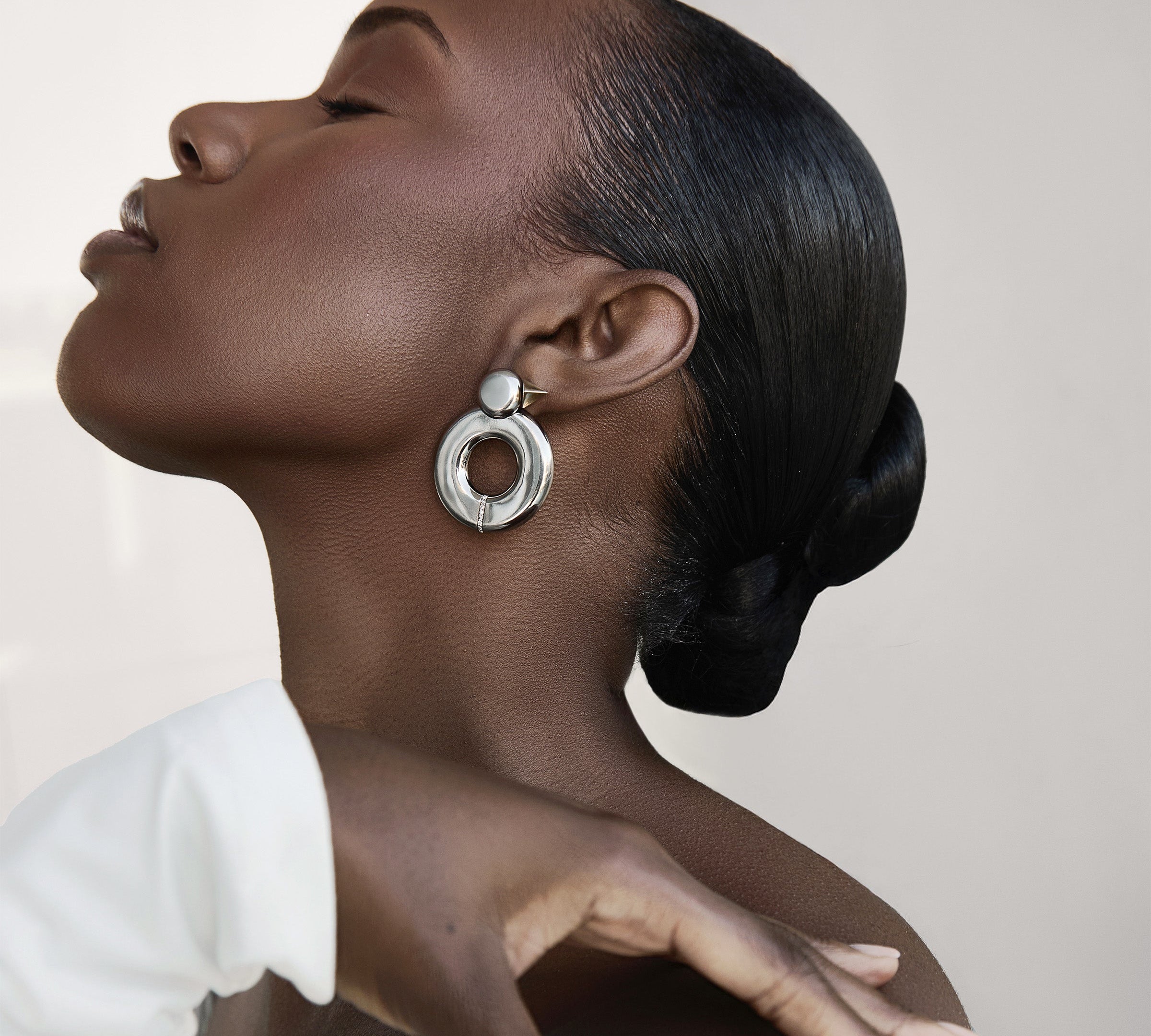 Life Hoops with Diamonds Statement Earrings MAE + LANG
