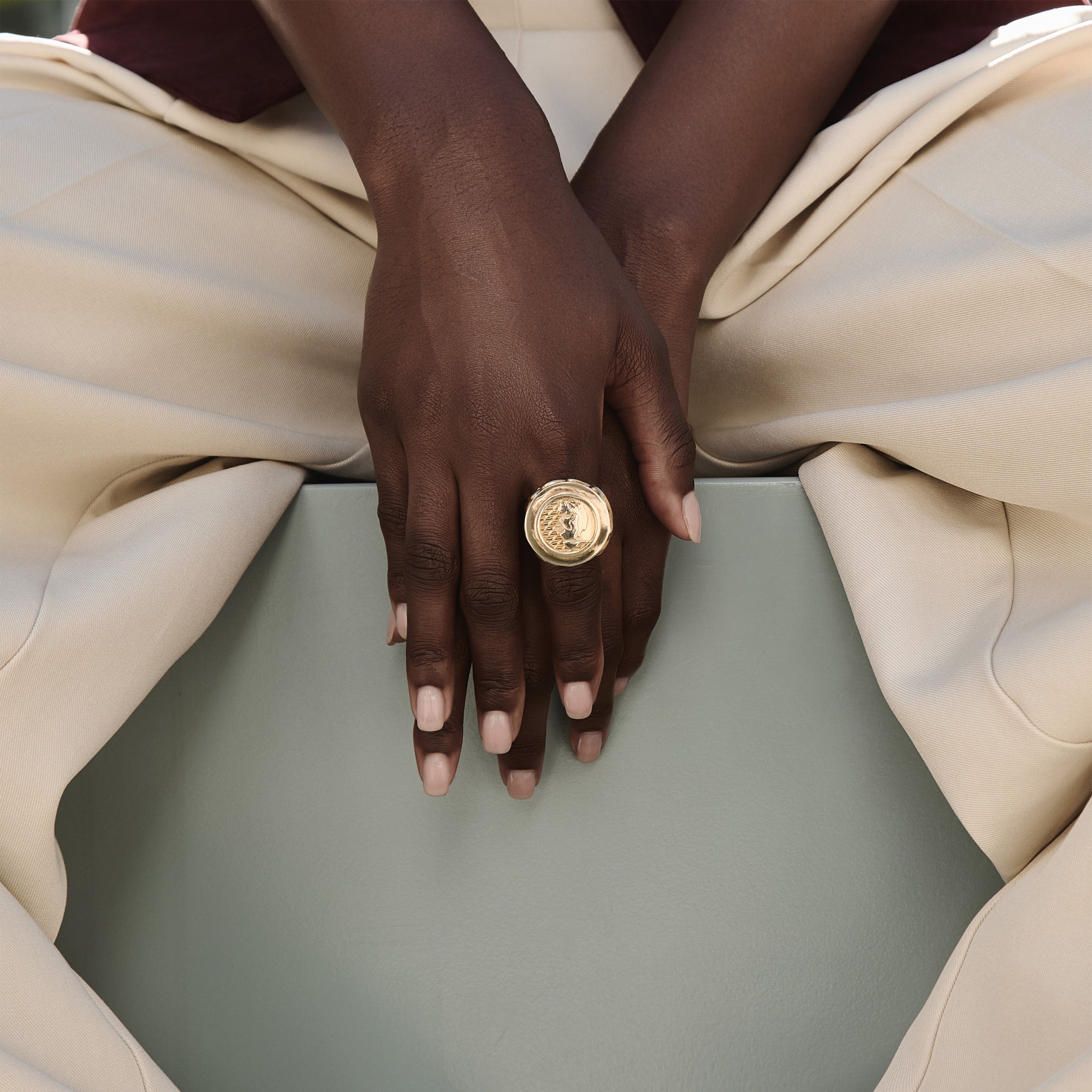 Lioness Coin Statement Ring Statement Ring MAE + LANG