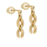Links HC Logo Earrings with Diamonds, Small Drop Earrings KIMITAKE